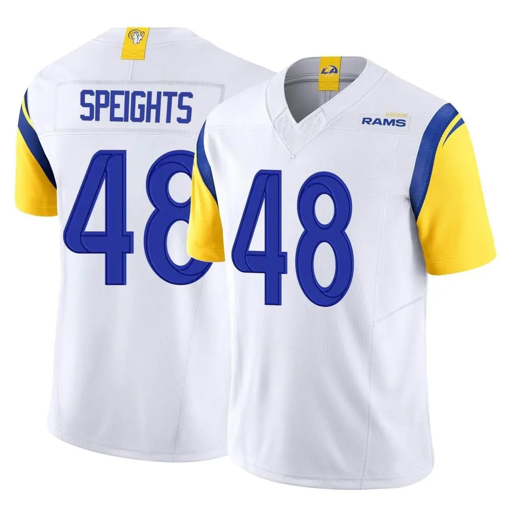 Johmsee LA.Rams #48 Omar Speights Player White Limited Vapor F.U.S.E. Home Game Stitched Jerseys