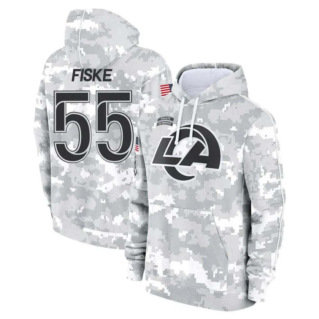 Johmsee LA.Rams #55 Braden Fiske Player Arctic Camo Salute to Service Hoodies Limited Game Stitched Jerseys