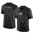 Johmsee LA.Rams #55 Braden Fiske Player Black Limited Reflective Home Game Stitched Jerseys