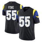 Johmsee LA.Rams #55 Braden Fiske Player Black Midnight Rivalries Collection Limited Home Game Stitched Jerseys