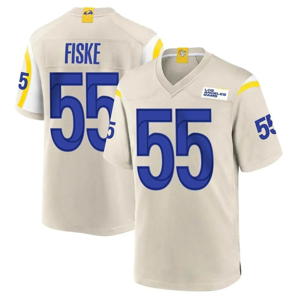 Johmsee LA.Rams #55 Braden Fiske Player Bone Home Game Stitched Jerseys