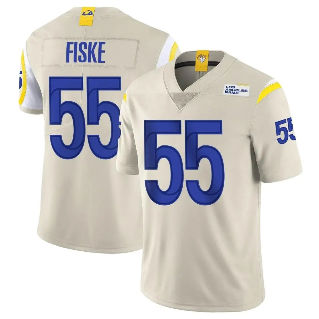 Johmsee LA.Rams #55 Braden Fiske Player Bone Limited Vapor Home Game Stitched Jerseys