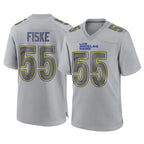 Johmsee LA.Rams #55 Braden Fiske Player Gray Atmosphere Fashion Home Game Stitched Jerseys