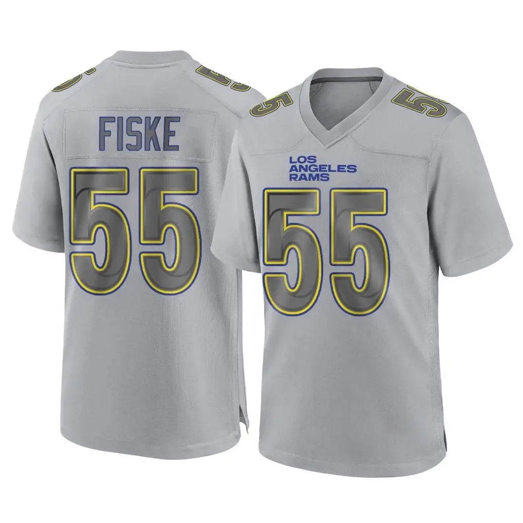 Johmsee LA.Rams #55 Braden Fiske Player Gray Atmosphere Fashion Home Game Stitched Jerseys