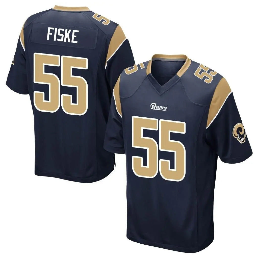 Johmsee LA.Rams #55 Braden Fiske Player Navy Home Game Stitched Jerseys