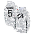 Johmsee LA.Rams #5 Kamren Kinchens Player Arctic Camo Salute to Service Hoodies Limited Game Stitched Jerseys