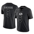 Johmsee LA.Rams #5 Kamren Kinchens Player Black Limited Reflective Home Game Stitched Jerseys