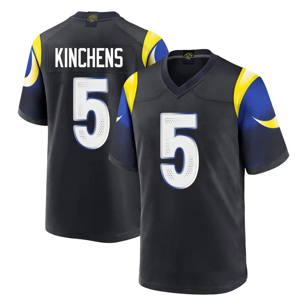 Johmsee LA.Rams #5 Kamren Kinchens Player Black Midnight Rivalries Collection Home Game Stitched Jerseys