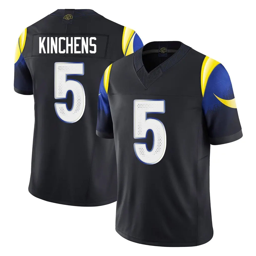 Johmsee LA.Rams #5 Kamren Kinchens Player Black Midnight Rivalries Collection Limited Home Game Stitched Jerseys