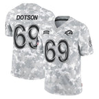 Johmsee LA.Rams #69 Kevin Dotson Player Arctic Camo Salute To Service Limited Game Stitched Jerseys
