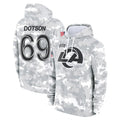 Johmsee LA.Rams #69 Kevin Dotson Player Arctic Camo Salute to Service Hoodies Limited Game Stitched Jerseys