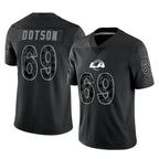 Johmsee LA.Rams #69 Kevin Dotson Player Black Limited Reflective Home Game Stitched Jerseys