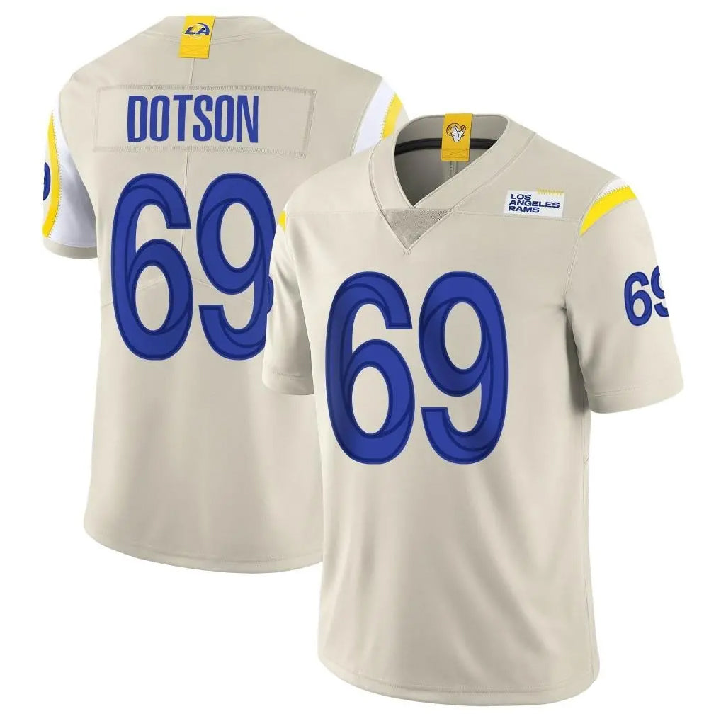 Johmsee LA.Rams #69 Kevin Dotson Player Bone Limited Vapor Home Game Stitched Jerseys