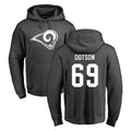 Johmsee LA.Rams #69 Kevin Dotson Player Gray Pullover Hoodie Limited Game Stitched Jerseys