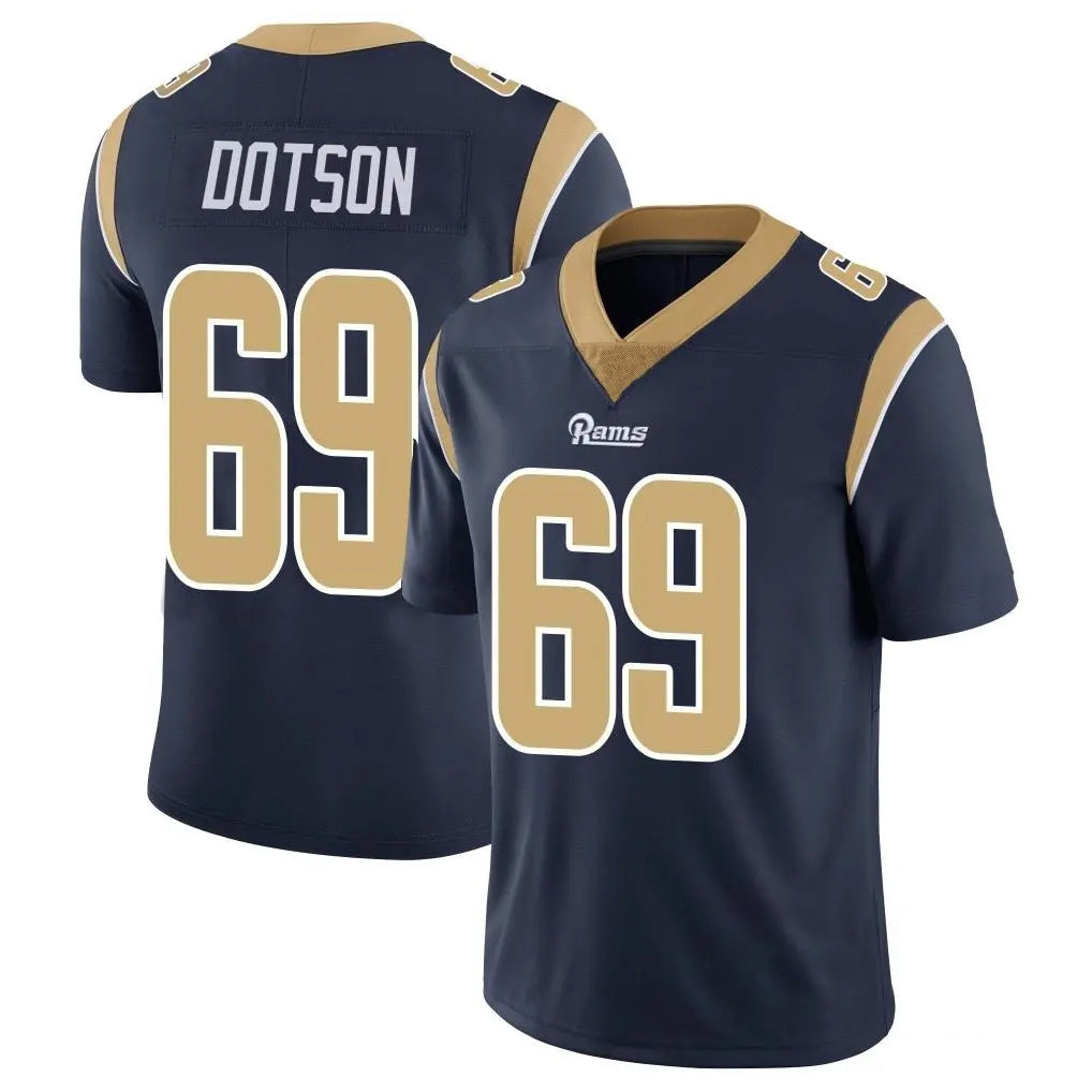 Johmsee LA.Rams #69 Kevin Dotson Player Navy Limited Vapor Untouchable Home Game Stitched Jerseys