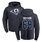 Johmsee LA.Rams #69 Kevin Dotson Player Navy Pullover Hoodie Limited Game Stitched Jerseys
