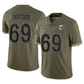 Johmsee LA.Rams #69 Kevin Dotson Player Olive Salute To Service Limited Stitched Jerseys