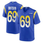 Johmsee LA.Rams #69 Kevin Dotson Player Royal Home Game Stitched Jerseys