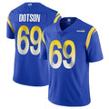 Johmsee LA.Rams #69 Kevin Dotson Player Royal Limited Vapor Untouchable Home Game Stitched Jerseys
