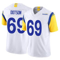 Johmsee LA.Rams #69 Kevin Dotson Player White Limited Vapor F.U.S.E. Home Game Stitched Jerseys