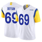 Johmsee LA.Rams #69 Kevin Dotson Player White Limited Vapor F.U.S.E. Home Game Stitched Jerseys
