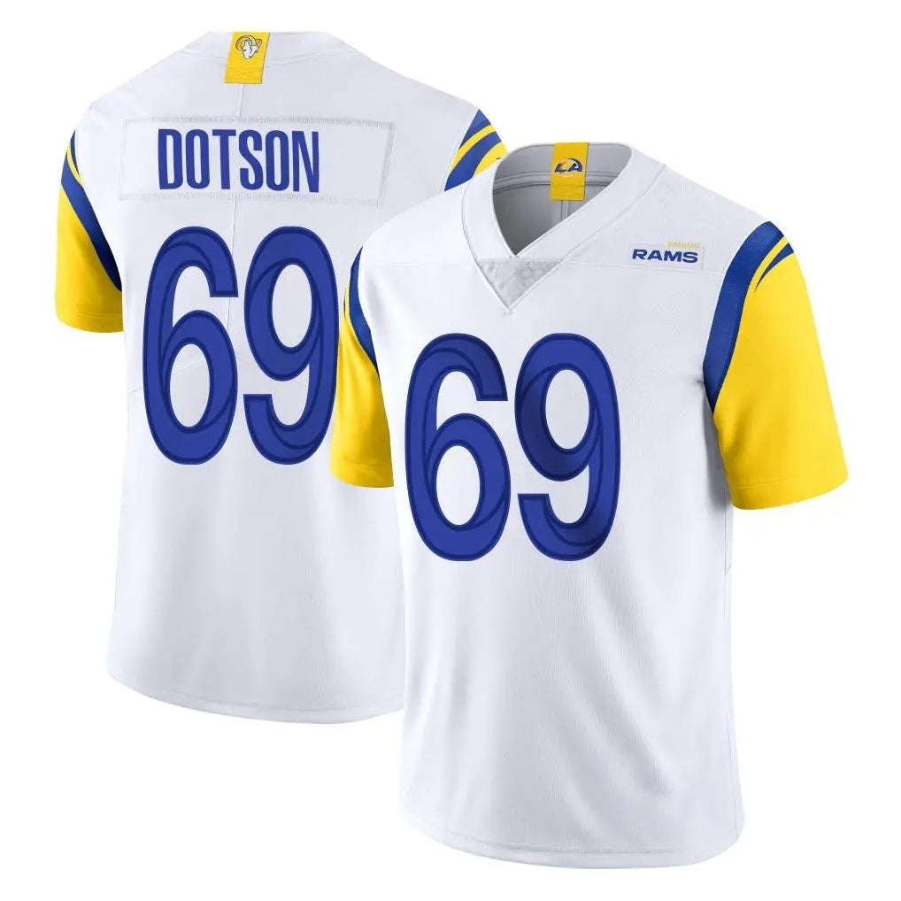 Johmsee LA.Rams #69 Kevin Dotson Player White Limited Vapor Untouchable Home Game Stitched Jerseys