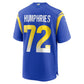 LA.Rams #72 D.J. Humphries Royal Team Game Stitched American Football Jerseys