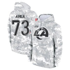 Johmsee LA.Rams #73 Steve Avila Player Arctic Camo Salute to Service Hoodies Limited Game Stitched Jerseys