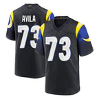 Johmsee LA.Rams #73 Steve Avila Player Black Midnight Rivalries Collection Home Game Stitched Jerseys