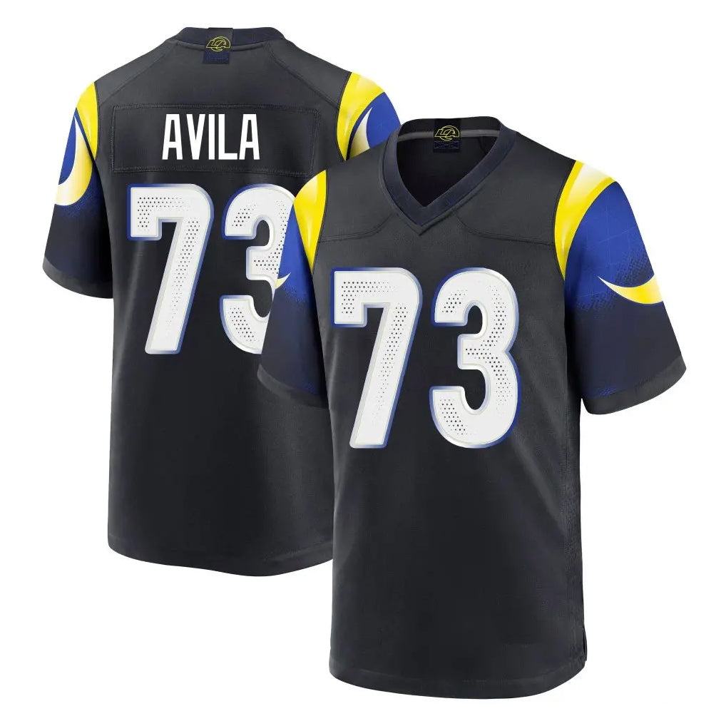 Johmsee LA.Rams #73 Steve Avila Player Black Midnight Rivalries Collection Home Game Stitched Jerseys