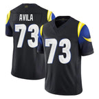 Johmsee LA.Rams #73 Steve Avila Player Black Midnight Rivalries Collection Limited Home Game Stitched Jerseys