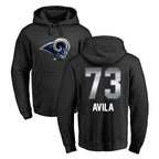 Johmsee LA.Rams #73 Steve Avila Player Black Pullover Hoodie Limited Game Stitched Jerseys
