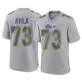 Johmsee LA.Rams #73 Steve Avila Player Gray Atmosphere Fashion Home Game Stitched Jerseys