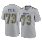 Johmsee LA.Rams #73 Steve Avila Player Gray Atmosphere Fashion Home Game Stitched Jerseys