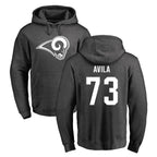 Johmsee LA.Rams #73 Steve Avila Player Gray Pullover Hoodie Limited Game Stitched Jerseys