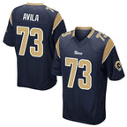 Johmsee LA.Rams #73 Steve Avila Player Navy Home Game Stitched Jerseys