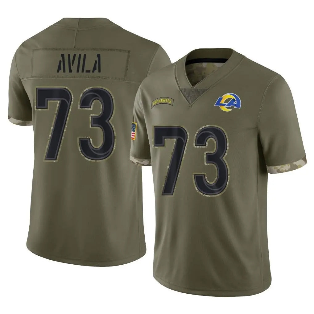 Johmsee LA.Rams #73 Steve Avila Player Olive Salute To Service Limited Stitched Jerseys