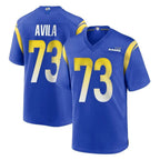 Johmsee LA.Rams #73 Steve Avila Player Royal Home Game Stitched Jerseys