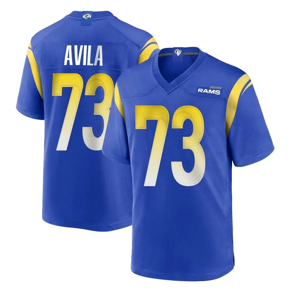 Johmsee LA.Rams #73 Steve Avila Player Royal Home Game Stitched Jerseys