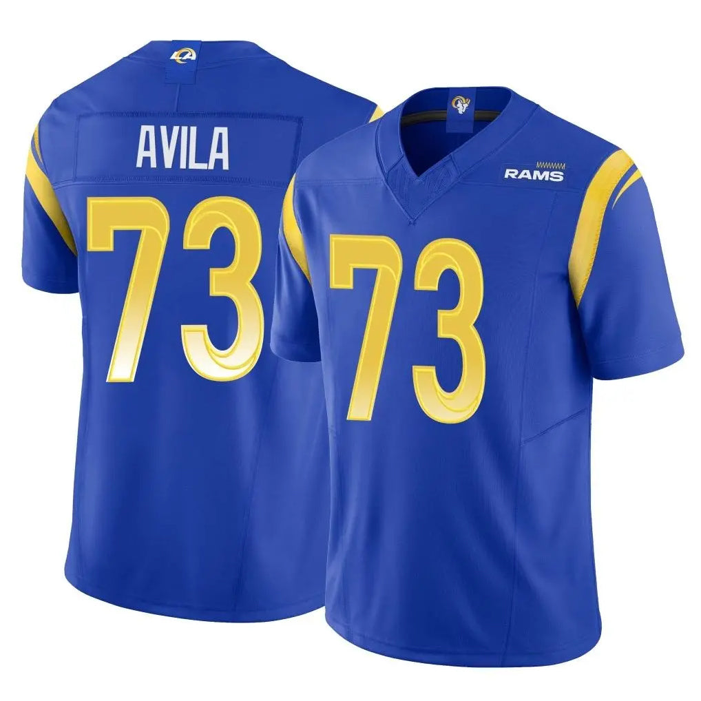 Johmsee LA.Rams #73 Steve Avila Player Royal Limited Vapor F.U.S.E. Home Game Stitched Jerseys
