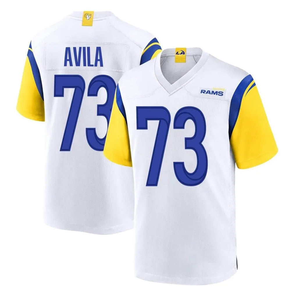 Johmsee LA.Rams #73 Steve Avila Player White Home Game Stitched Jerseys