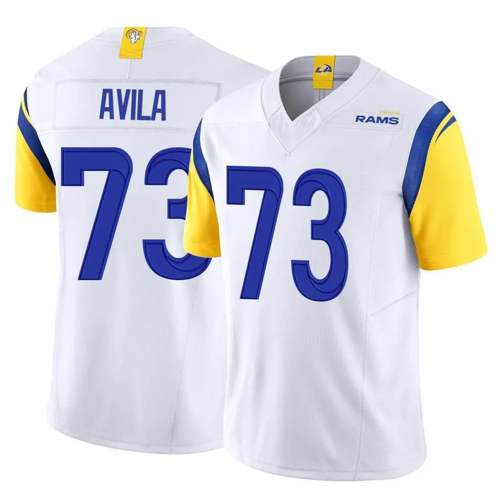 Johmsee LA.Rams #73 Steve Avila Player White Limited Vapor F.U.S.E. Home Game Stitched Jerseys