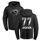 Johmsee LA.Rams #77 Alaric Jackson Player Black Pullover Hoodie Limited Game Stitched Jerseys