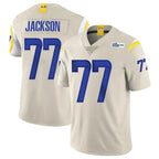 Johmsee LA.Rams #77 Alaric Jackson Player Bone Limited Vapor Home Game Stitched Jerseys