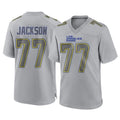 Johmsee LA.Rams #77 Alaric Jackson Player Gray Atmosphere Fashion Home Game Stitched Jerseys