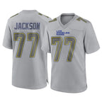 Johmsee LA.Rams #77 Alaric Jackson Player Gray Atmosphere Fashion Home Game Stitched Jerseys