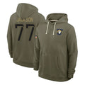 Johmsee LA.Rams #77 Alaric Jackson Player Olive Salute to Service Pullover Hoodies Limited Stitched Jerseys
