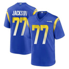 Johmsee LA.Rams #77 Alaric Jackson Player Royal Home Game Stitched Jerseys