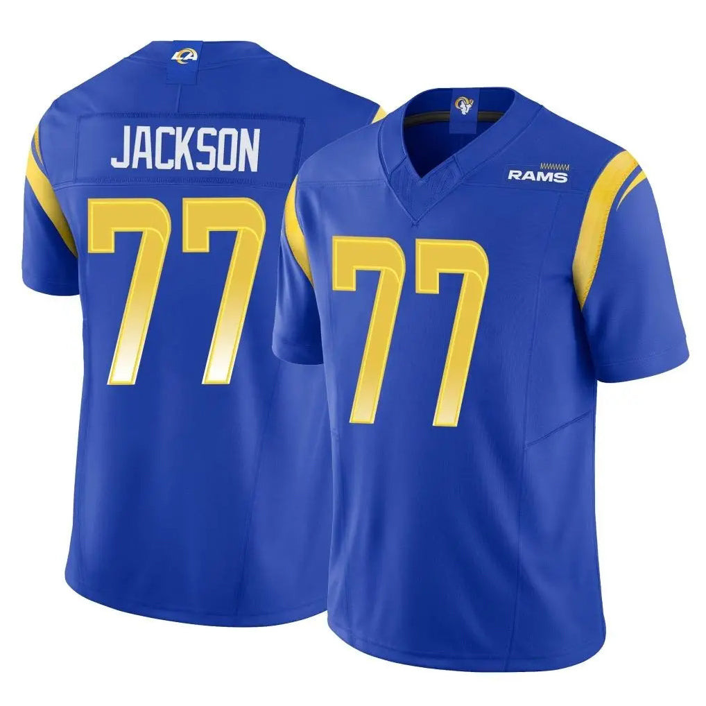 Johmsee LA.Rams #77 Alaric Jackson Player Royal Limited Vapor F.U.S.E. Home Game Stitched Jerseys