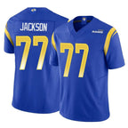 Johmsee LA.Rams #77 Alaric Jackson Player Royal Limited Vapor F.U.S.E. Home Game Stitched Jerseys
